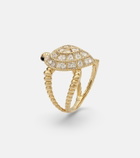 Yvonne Léon Tortue Coeur 9kt gold ring with diamonds