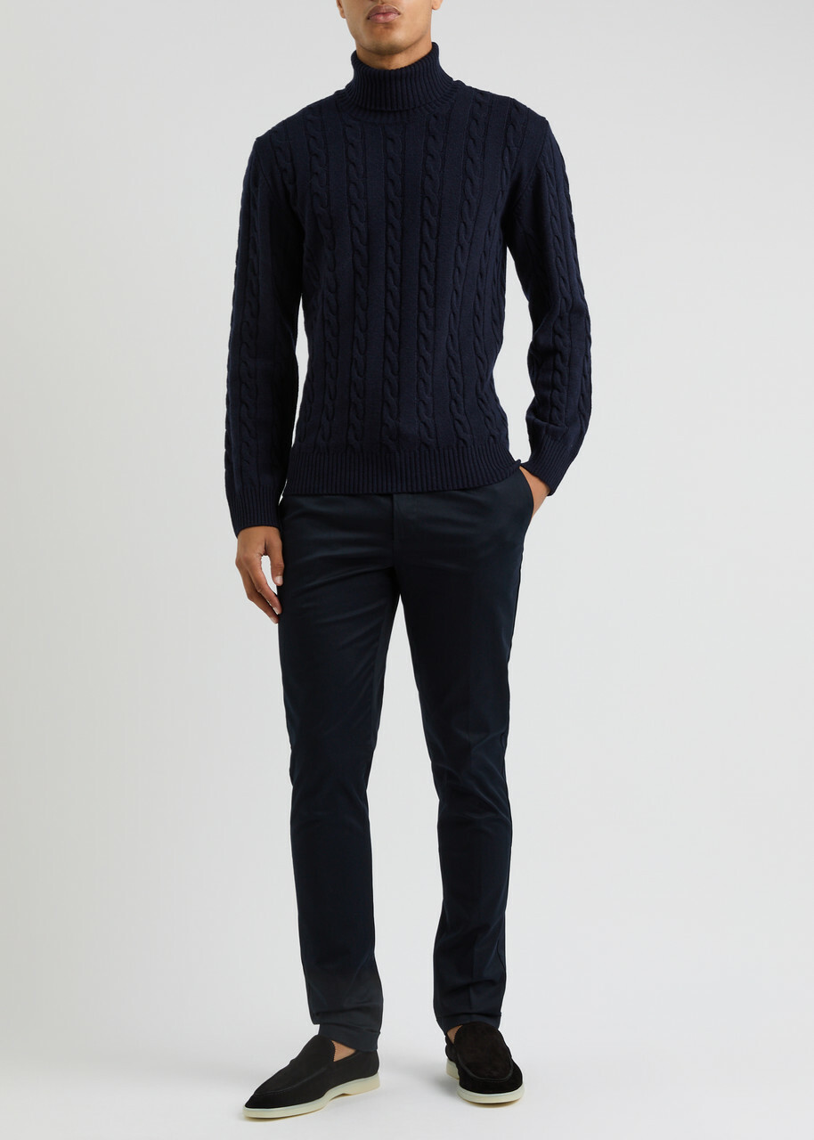 Aurélien Urban Stretch-cotton Trousers Navy