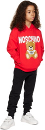 Moschino Kids Red Teddy Bear Hoodie