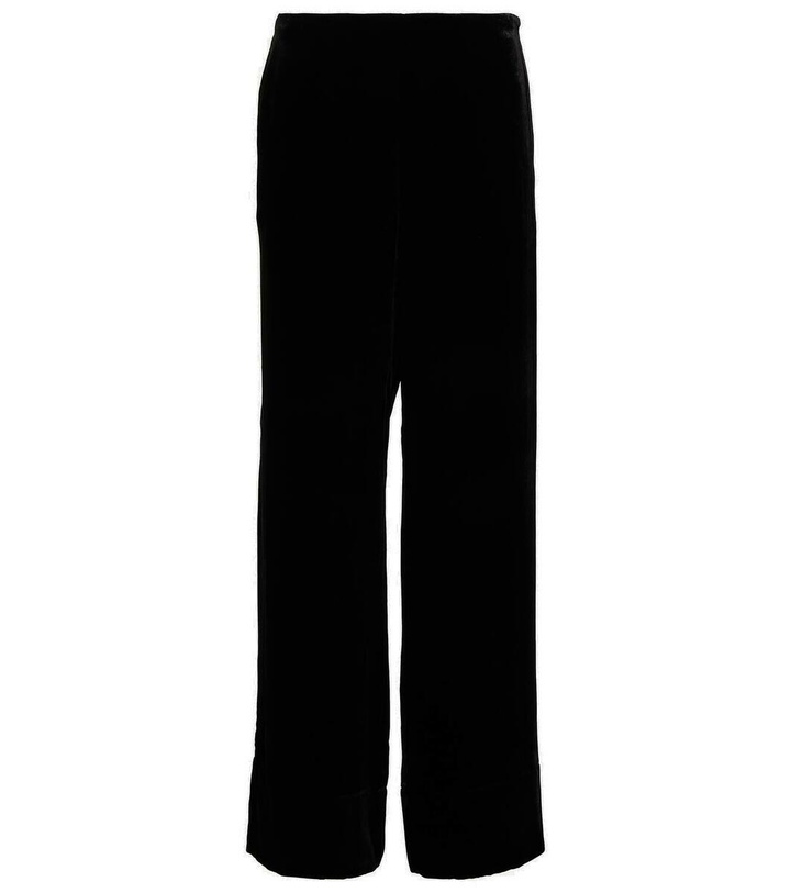 Photo: Toteme High-rise velvet wide-leg pants