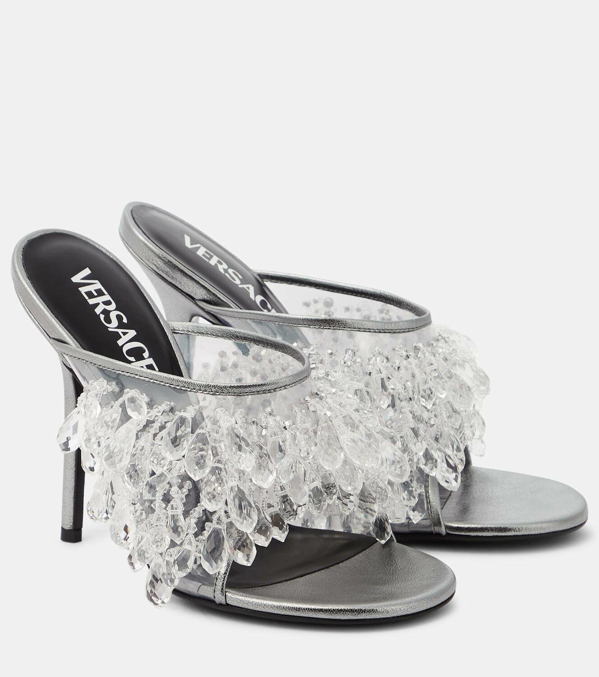 Medusa PVC and leather sandals in black - Versace