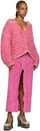 Eckhaus Latta Pink Paneled Maxi Skirt