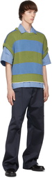 UNIFORME Blue Boxy Bowling Shirt