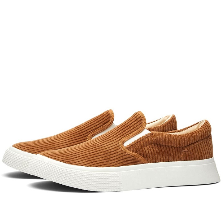 Photo: East Pacific Trade Men's Slip On Corduroy Sneakers in Camel