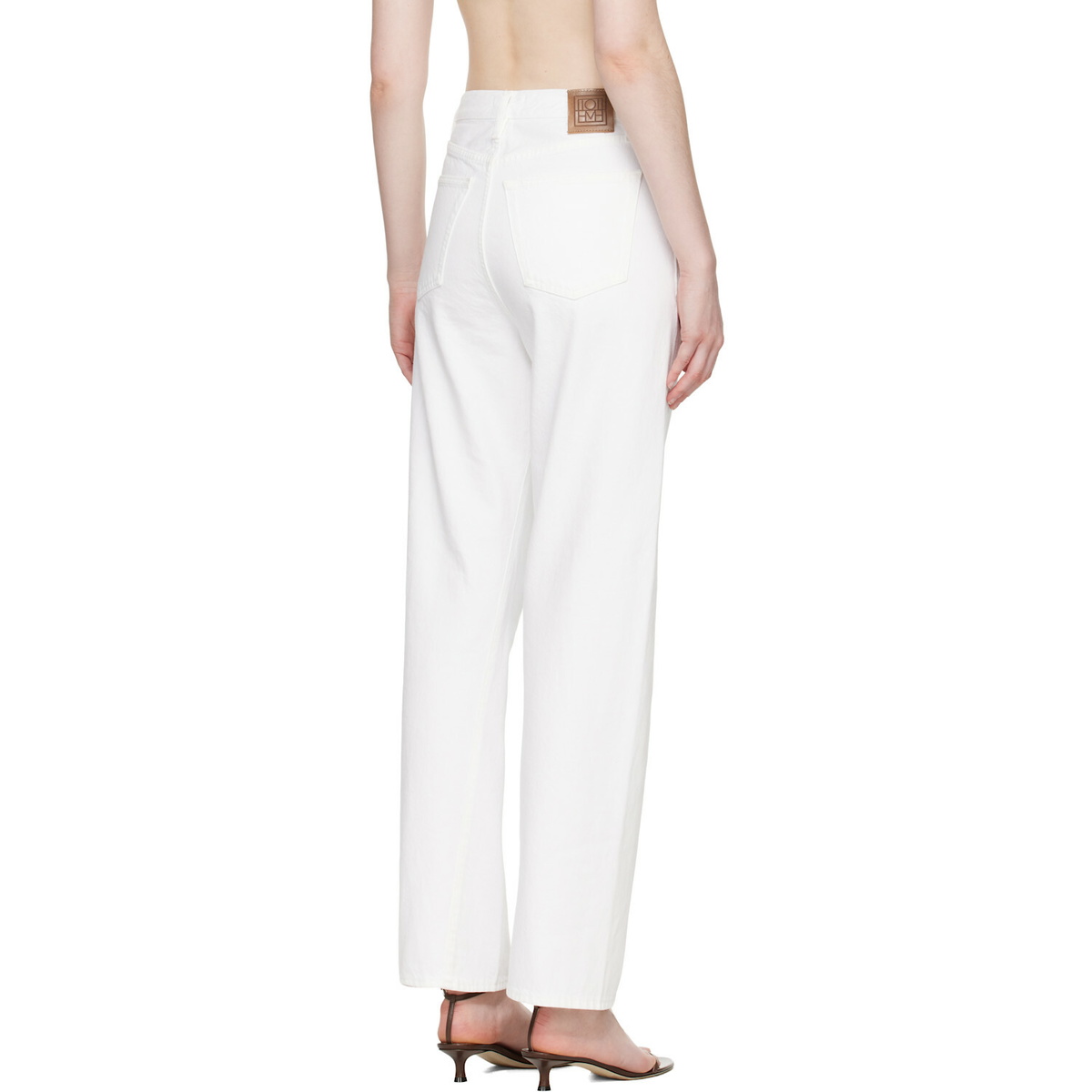 TOTEME White Twisted Seam Full Length Jeans