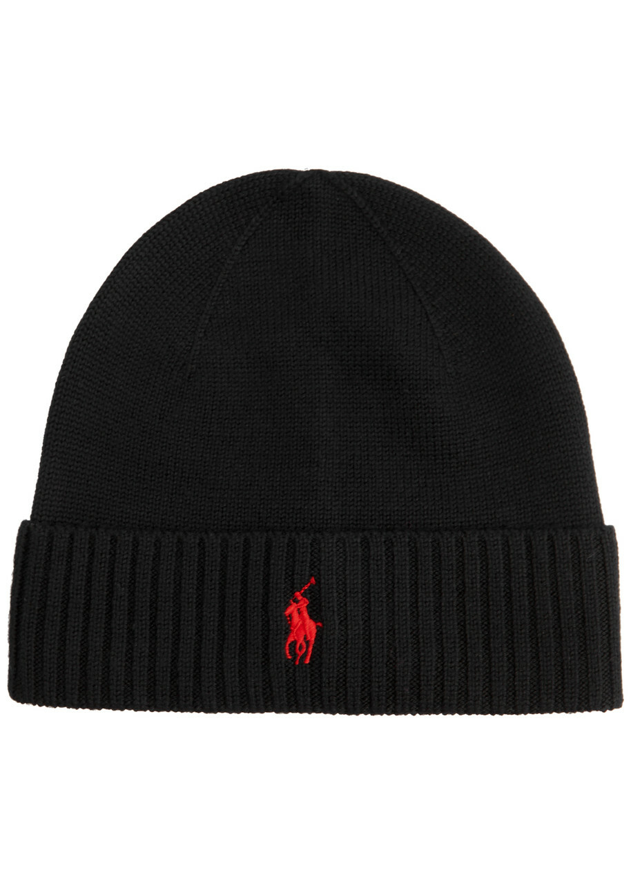 Polo Ralph Lauren Logo-embroidered Wool Beanie - Black - One Size