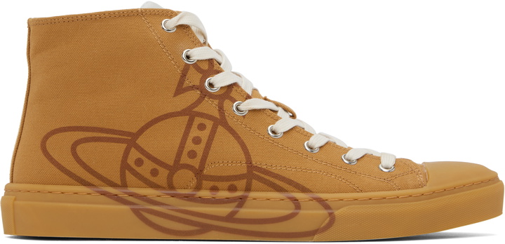 Photo: Vivienne Westwood Tan High Top Canvas Plimsoll Sneakers