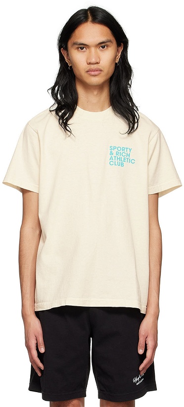 Photo: Sporty & Rich Beige Cotton T-Shirt