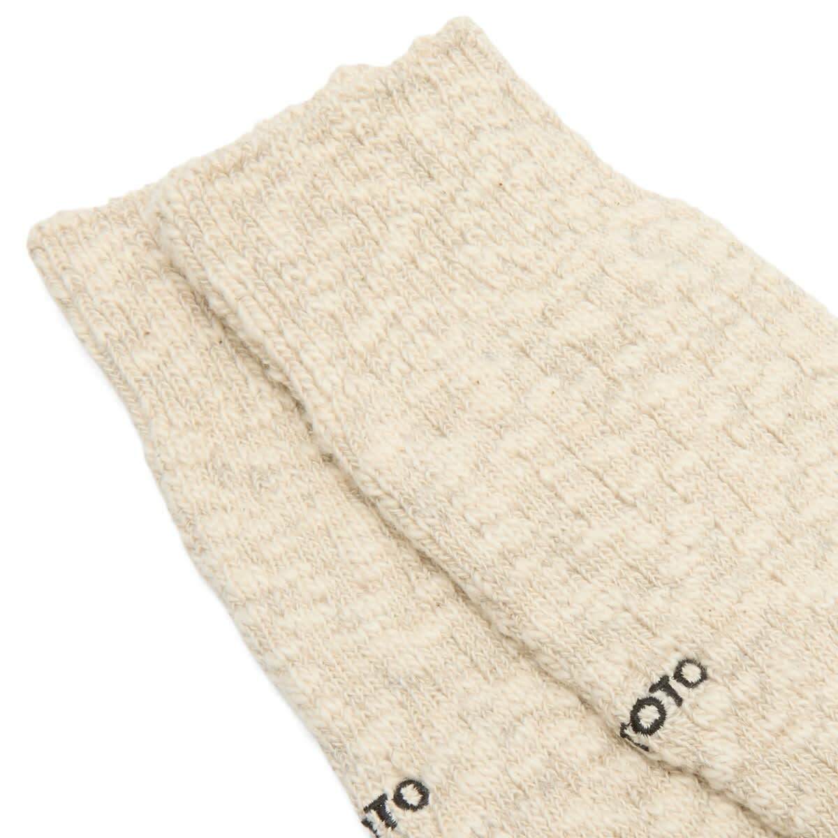 RoToTo Organic Cotton Slub Crew Sock in Light Grey
