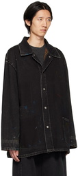 Maison Margiela Black Paint Denim Jacket