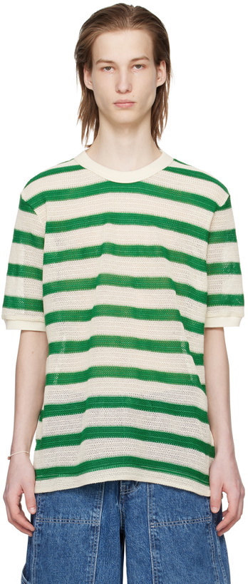 Photo: AFTER PRAY Green & White Striped T-Shirt