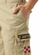 MC2 Saint Barth Man Beige Cotton Cargo Shorts