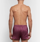 Derek Rose - Brindisi Printed Silk-Satin Boxer Shorts - Men - Burgundy