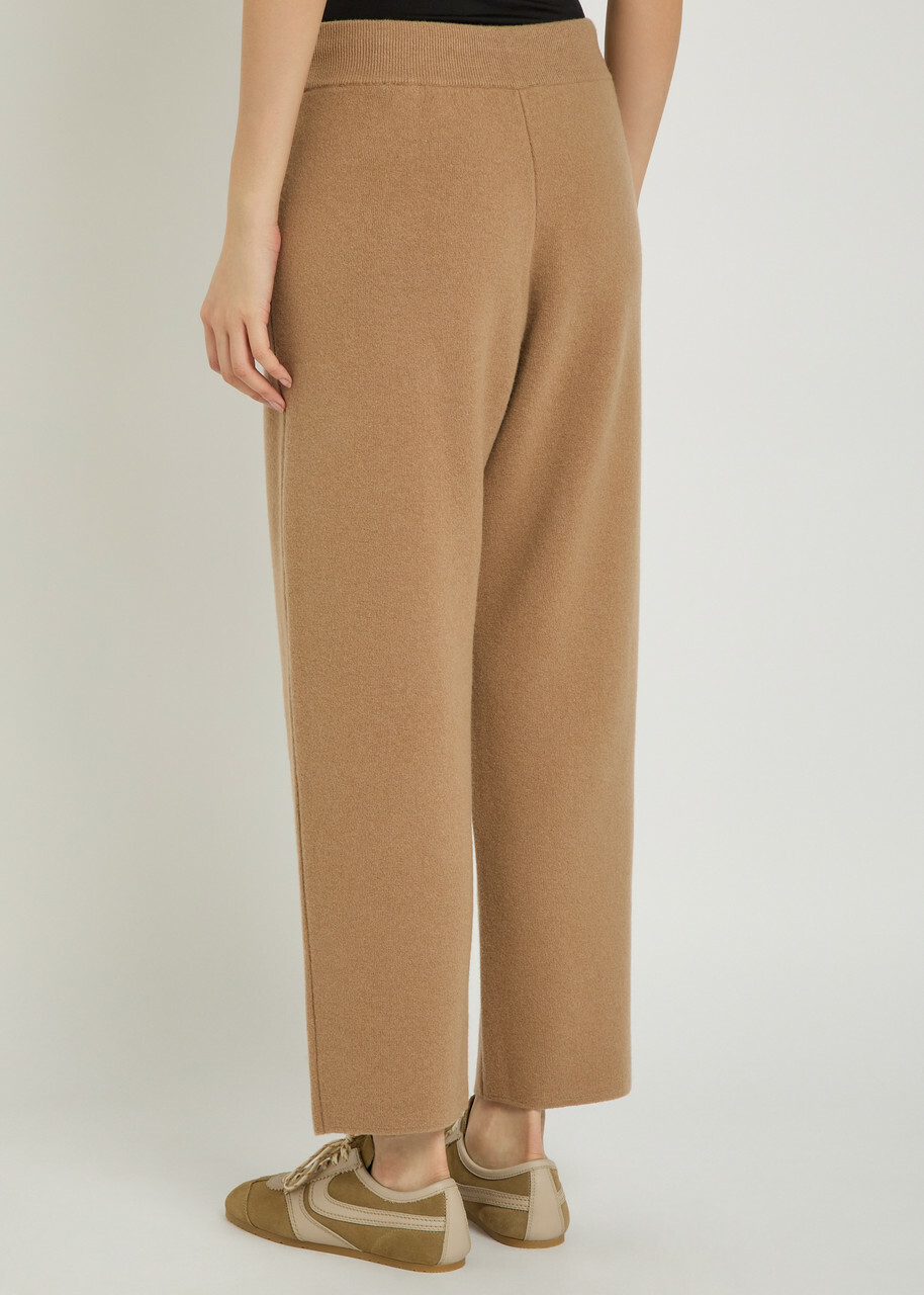 Moncler Logo-appliquéd Wool and Cashmere-blend Sweatpants Beige