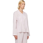 Tekla Pink Fine Twill Long-Sleeved Pyjama Shirt