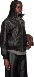 Bottega Veneta Brown Intrecciato Leather Jacket