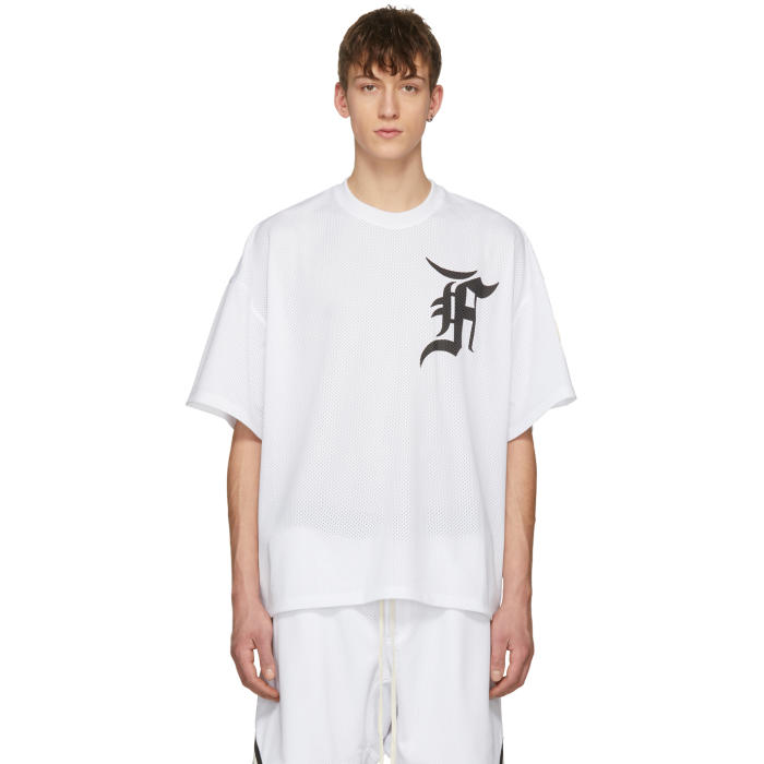 Fear of God SSENSE Exclusive White Mesh Batting Practice Jersey T-Shirt