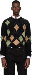 Andersson Bell Black Tom Argyle Crew-Neck Sweater