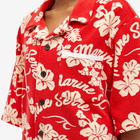 Marine Serre Women's Jersey Jacquard Towels Bowling Shirt in Red