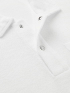 Moncler - Logo-Appliquéd Cotton-Terry Polo Shirt - White