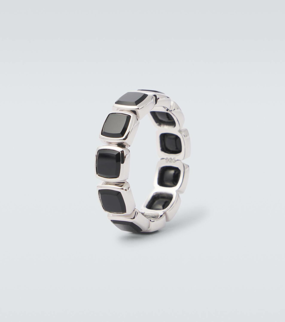 Tom Wood Cushion sterling silver ring with onyx