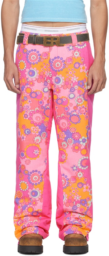 Photo: ERL Pink Floral Down Trousers