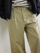 Auralee - Wide-Leg Pleated Paint-Splattered Cotton-Twill Chinos - Neutrals