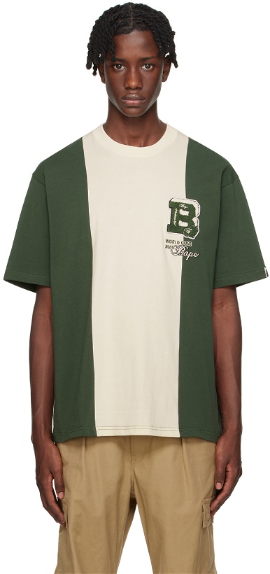Photo: BAPE Green Badges Color Blocking T-Shirt