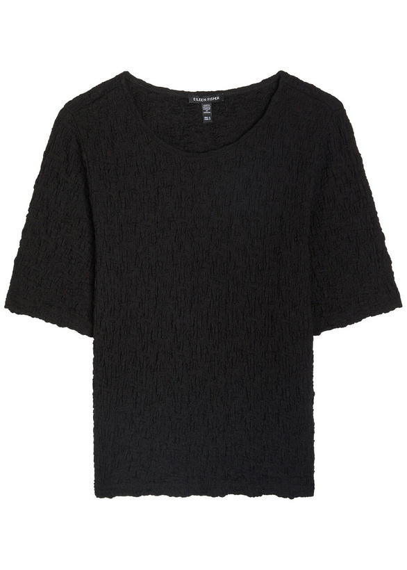 Photo: Eileen Fisher Textured Fine-knit T-shirt Black