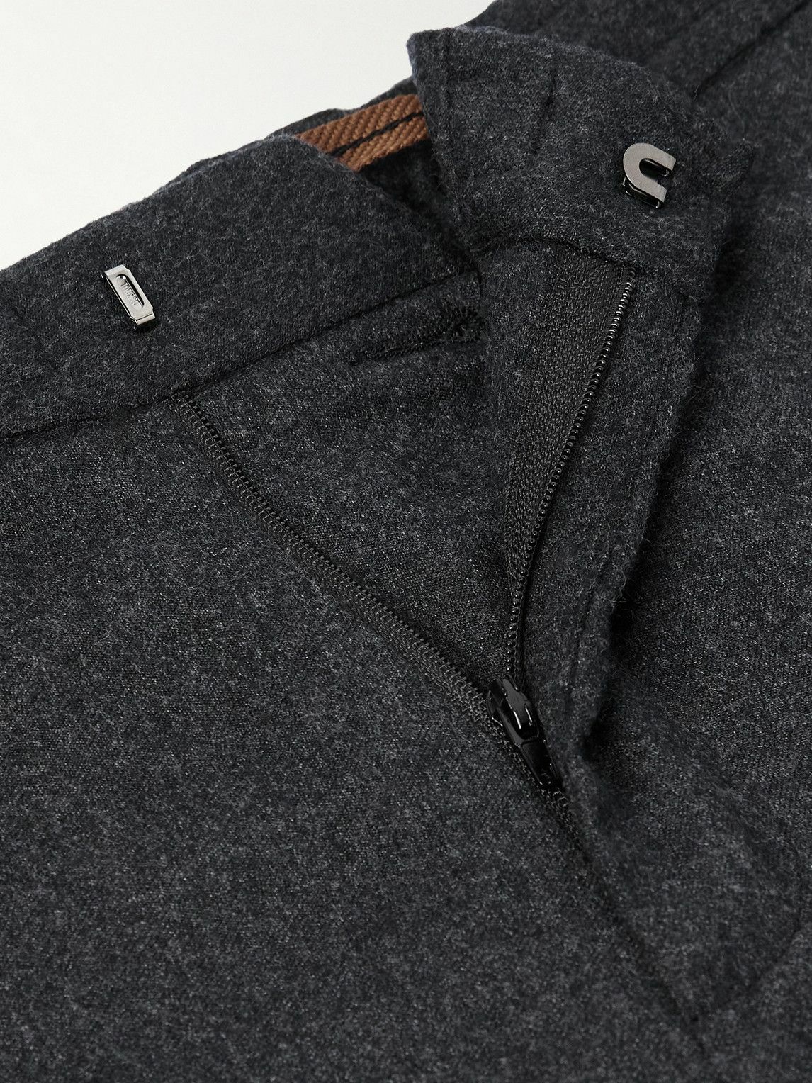 Zegna - Tapered Wool Trousers - Gray