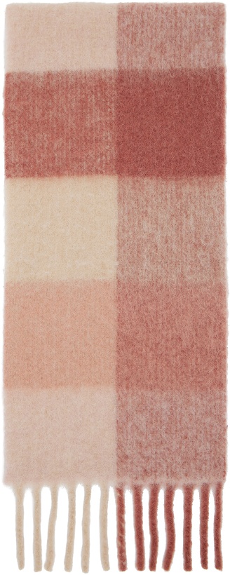 Photo: Holzweiler Pink & Off-White Aster Check Scarf