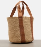 Chloé Woody Large raffia shoulder bag
