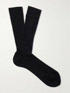 TOM FORD - Logo-Embroidered Ribbed Cotton Socks - Black