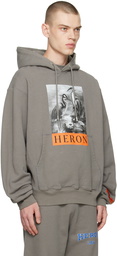 Heron Preston Gray Printed Hoodie