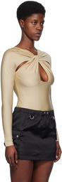 Coperni Beige Twisted Bodysuit