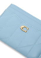 Coach Pillow Quilted Leather Card Holder - Light Blue - One Size