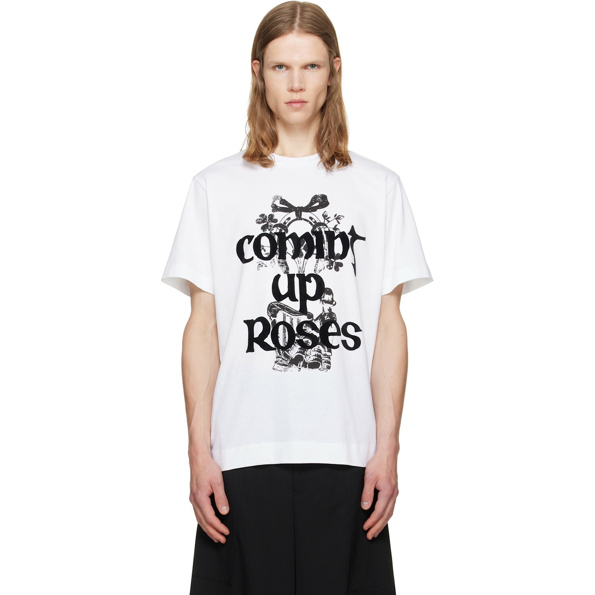 Simone Rocha White 'Coming Up Roses' Print T-shirt