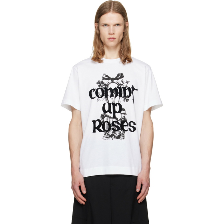Photo: Simone Rocha White 'Coming Up Roses' Print T-shirt