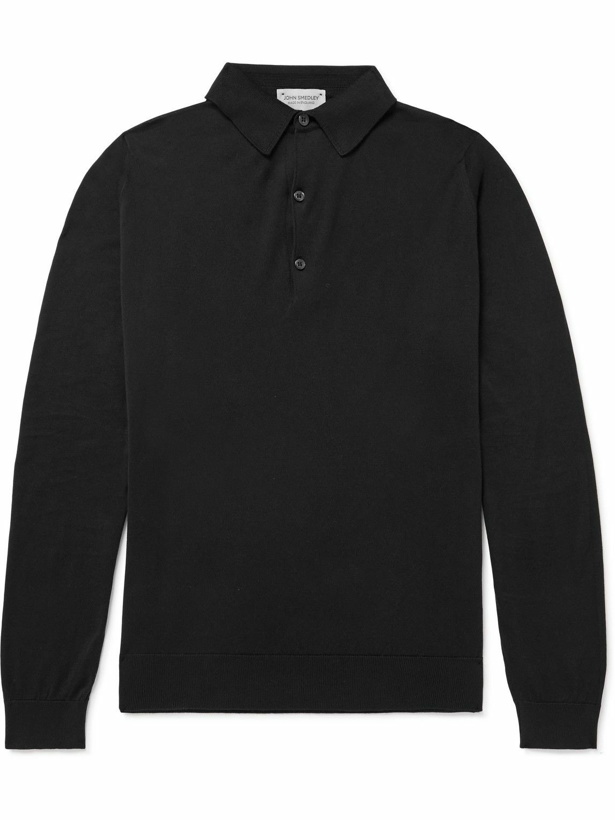 Photo: John Smedley - Bradwell Slim-Fit Sea Island Cotton Polo Shirt - Black