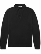 John Smedley - Bradwell Slim-Fit Sea Island Cotton Polo Shirt - Black