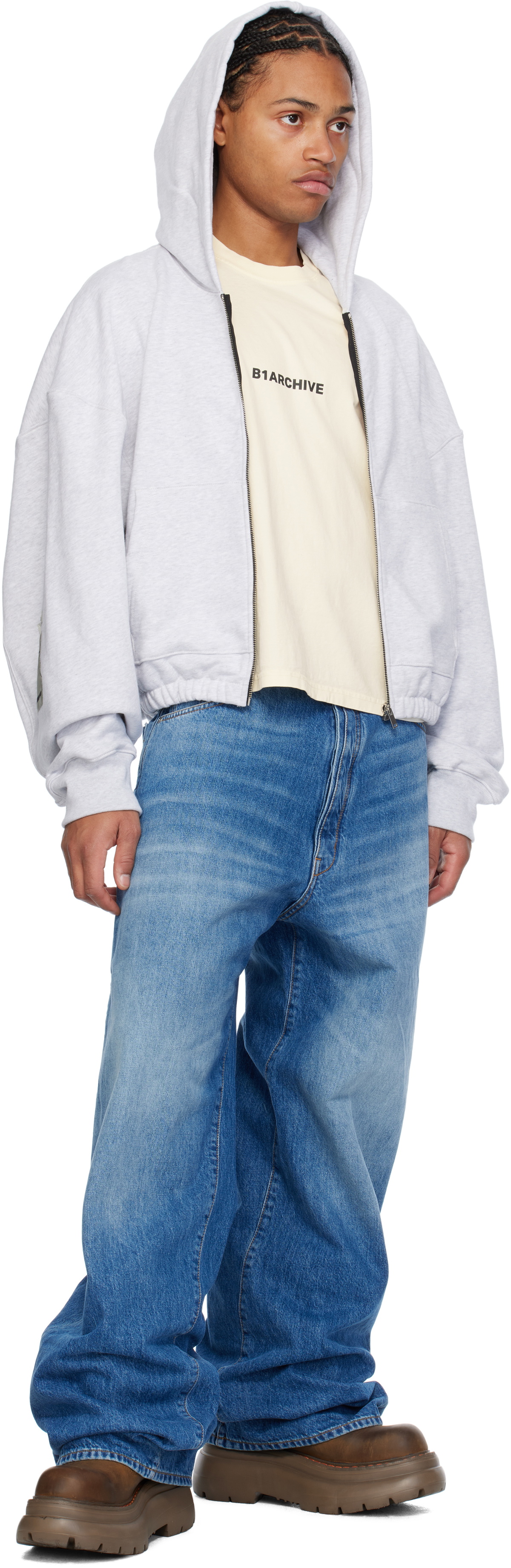 B1ARCHIVE Blue Wide Leg Jeans