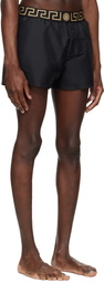 Versace Black Greca Swim Shorts