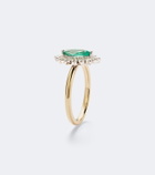 Yvonne Léon Pompadour 18kt gold ring with emerald and diamonds