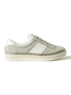 TOM FORD - Bannister Leather-Trimmed Suede Sneakers - Gray