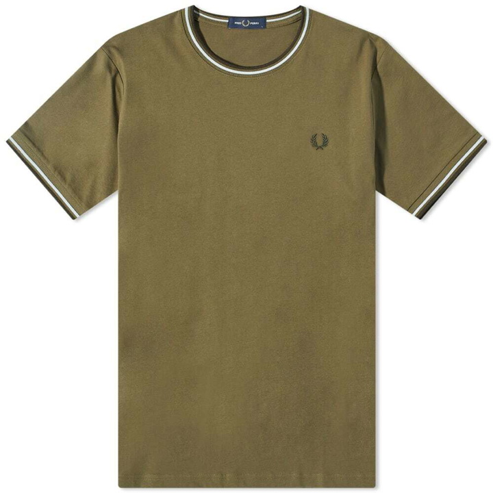 Photo: Fred Perry Men's Twin Tipped T-Shirt in Uniform Green