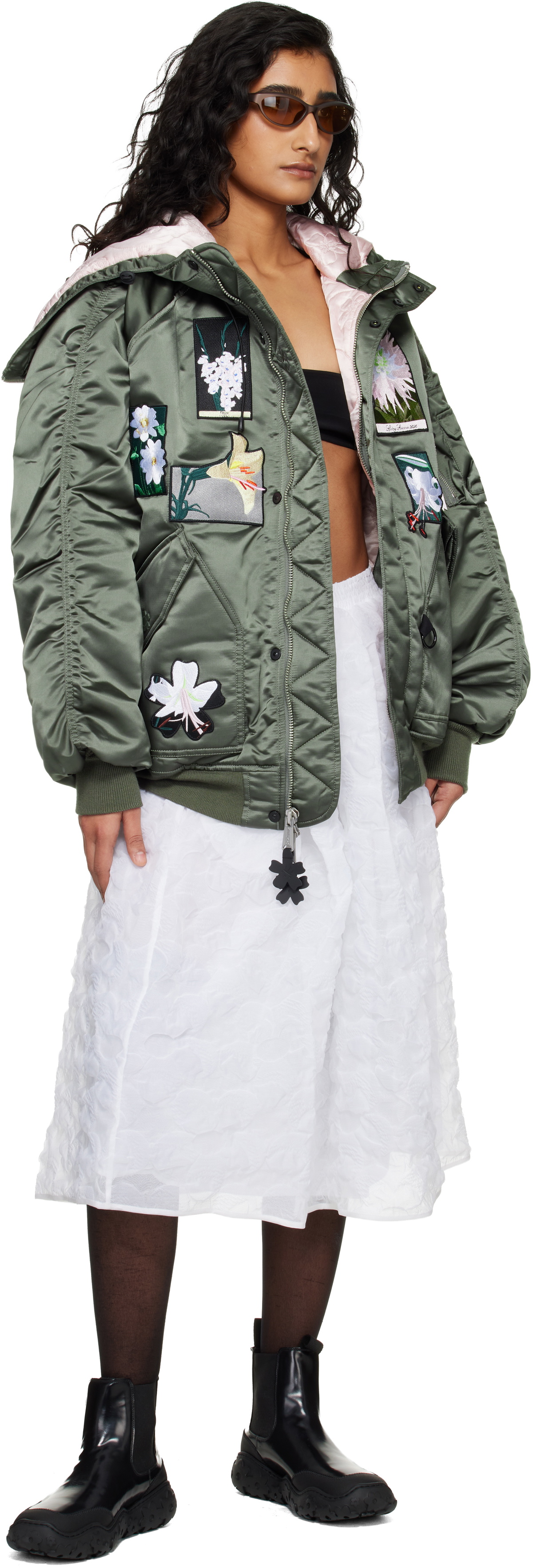 Cecilie Bahnsen Alpha Industries x Cecilie Bahnsen Green N-2B Bomber Jacket
