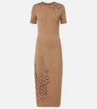 Oscar de la Renta Foxgloves wool-blend midi dress