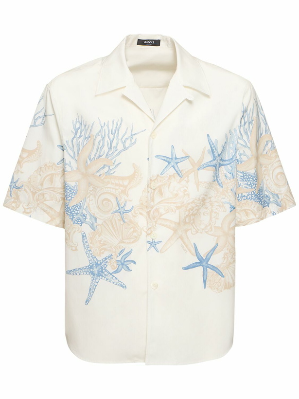 Photo: VERSACE Coral Print Cotton Short Sleeve Shirt