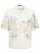 VERSACE Coral Print Cotton Short Sleeve Shirt