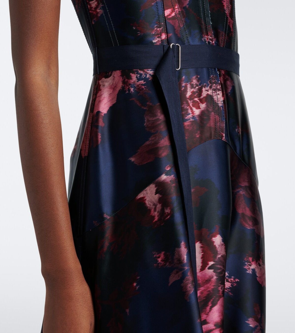 Erdem Belted floral bustier dress